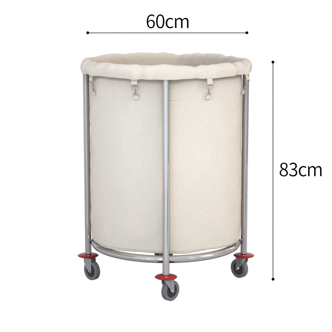 Stainless Round Linen Cart White