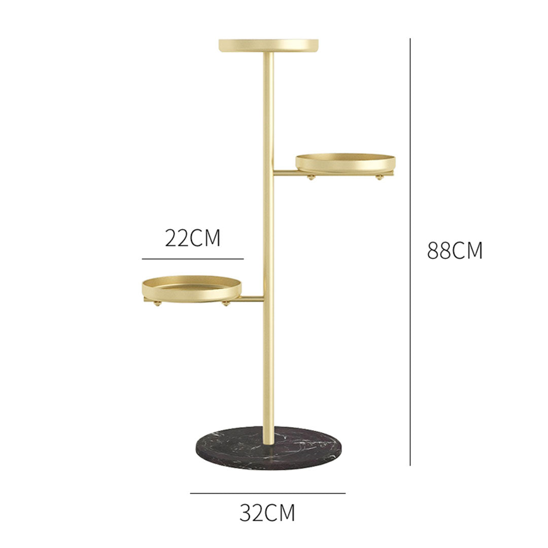 3 Tier Gold Round Plant Stand
