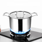 28cm Stainless Steel Soup Pot with Glass Lid