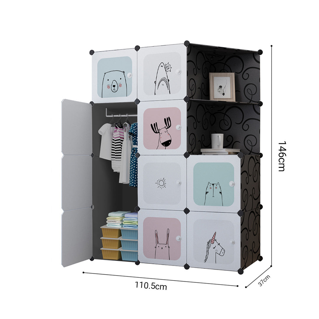 10 Cubes Black Portable Wardrobe