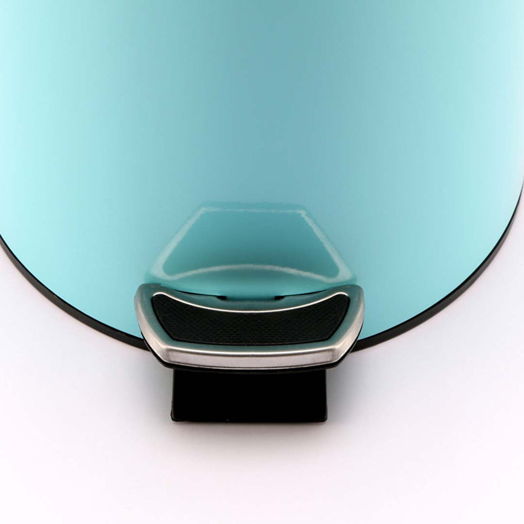 Foot Pedal Stainless Steel Trash Bin Round 7L Blue