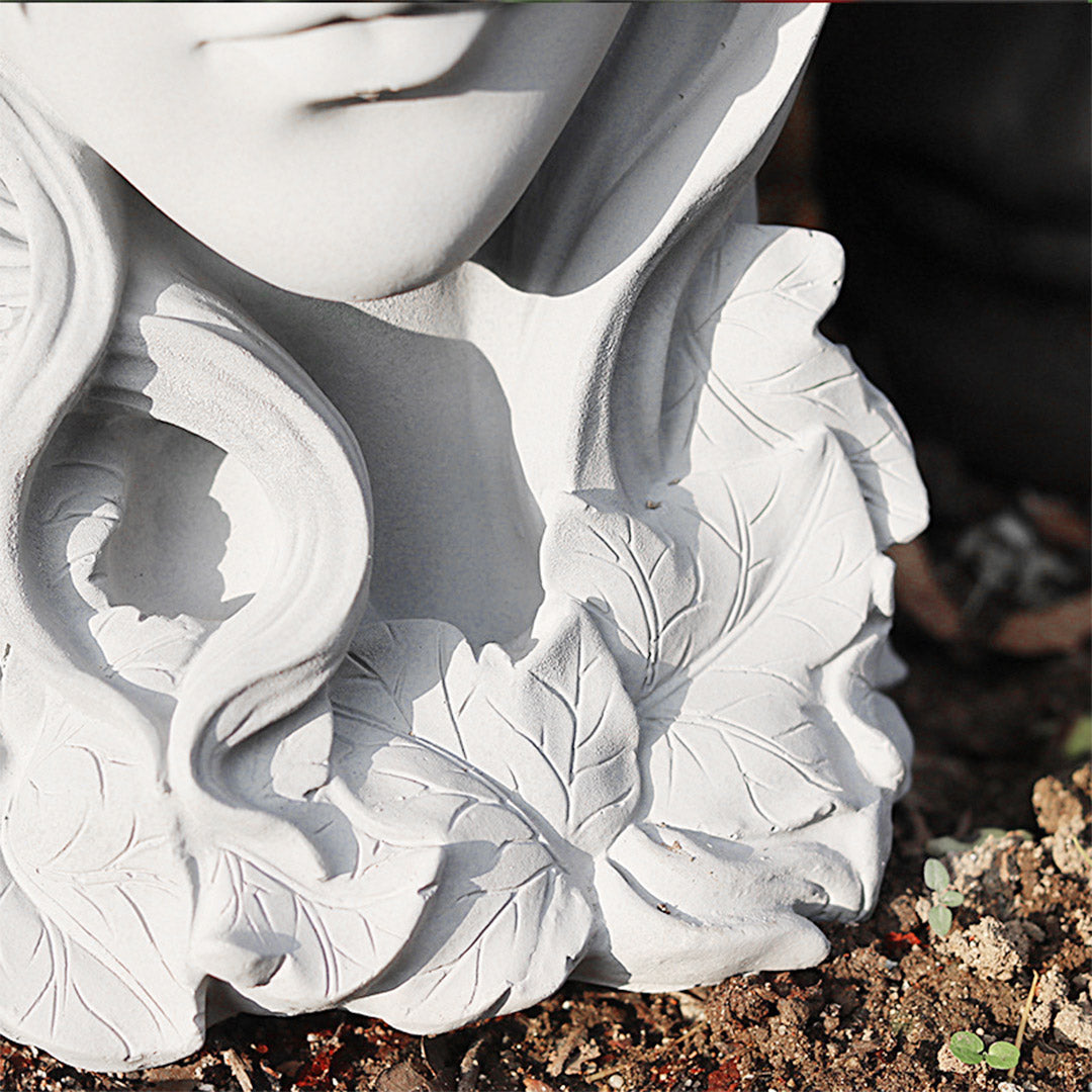 Resin Flower Pot Decor White