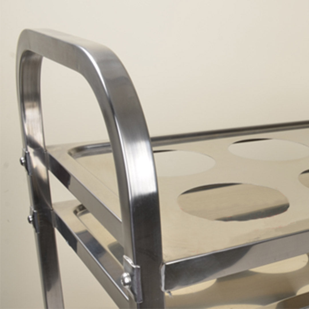 2 Tier Stainless Steel 8 Compartment Kitchen Trolley