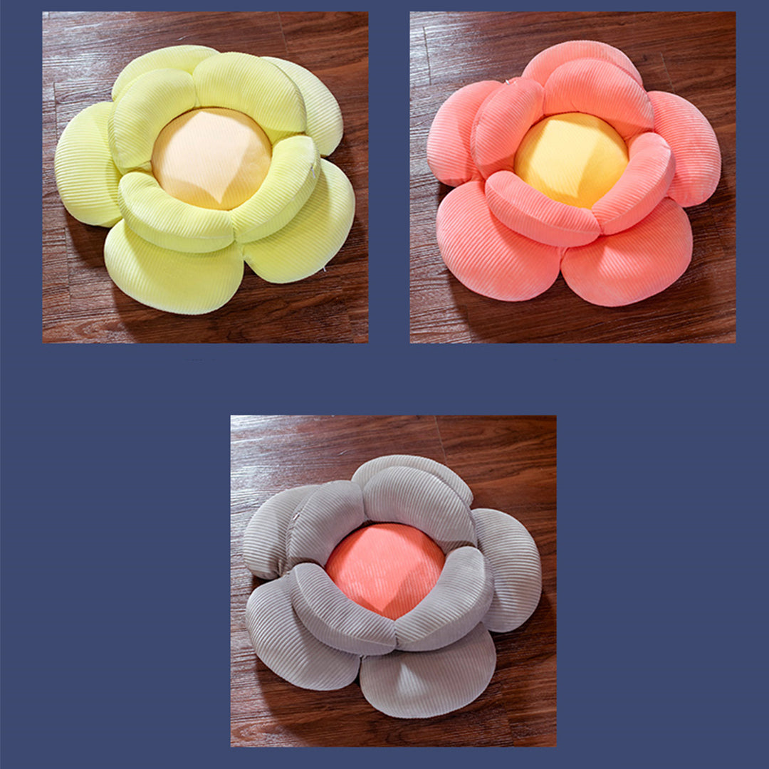 Yellow Double Flower Shape Cushion