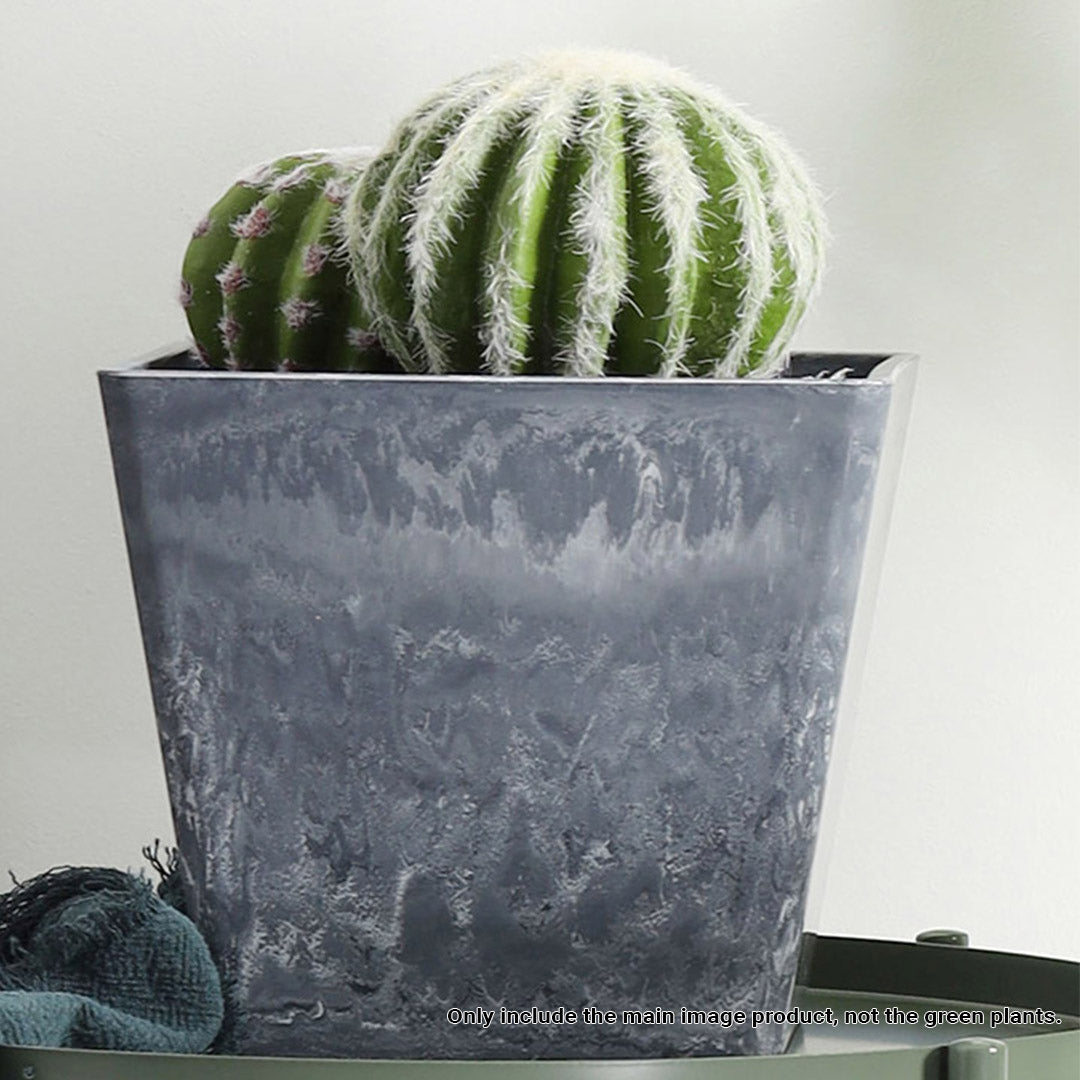 27cm Weathered Grey Square Planter