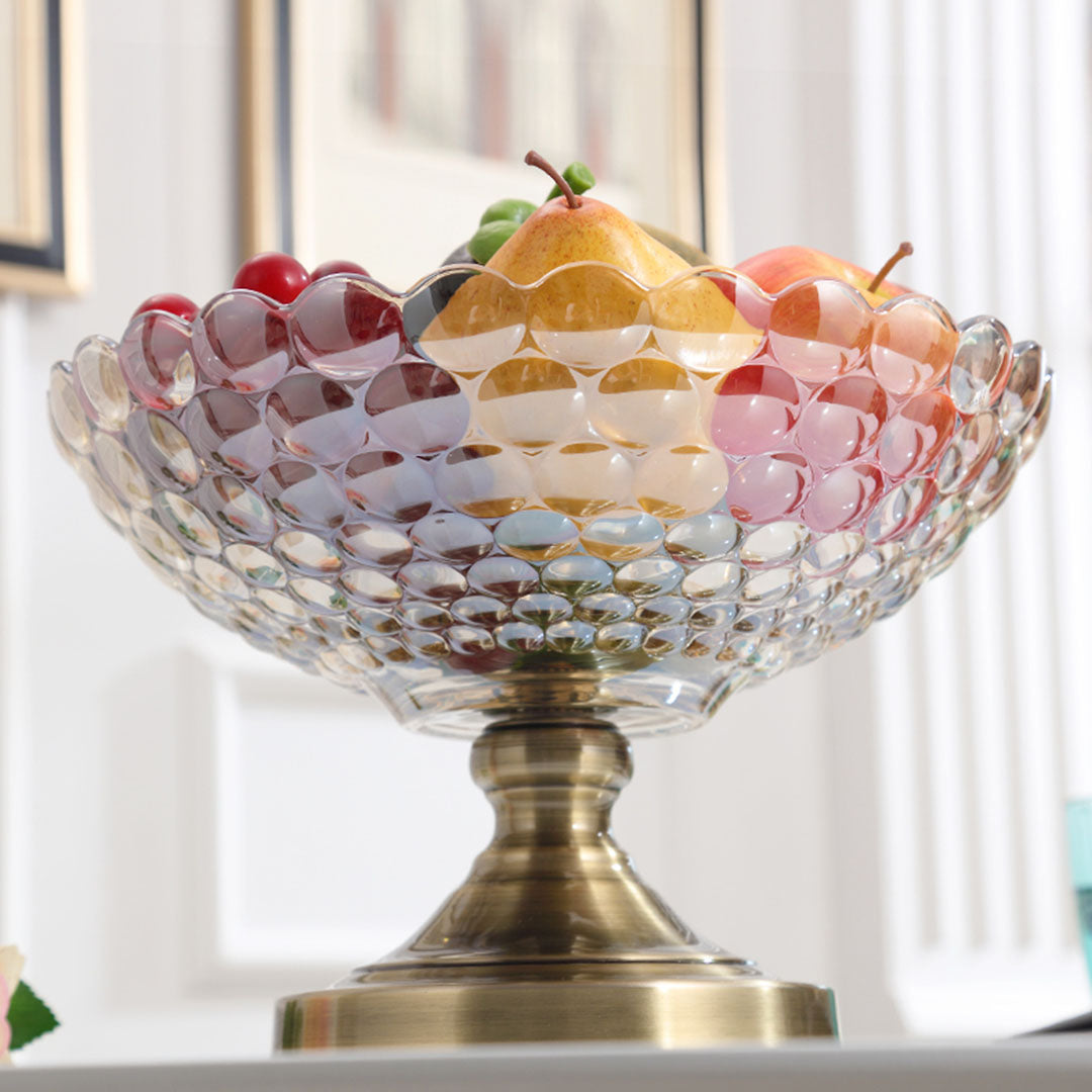 Pedestal Crystal Glass Fruit Bowl