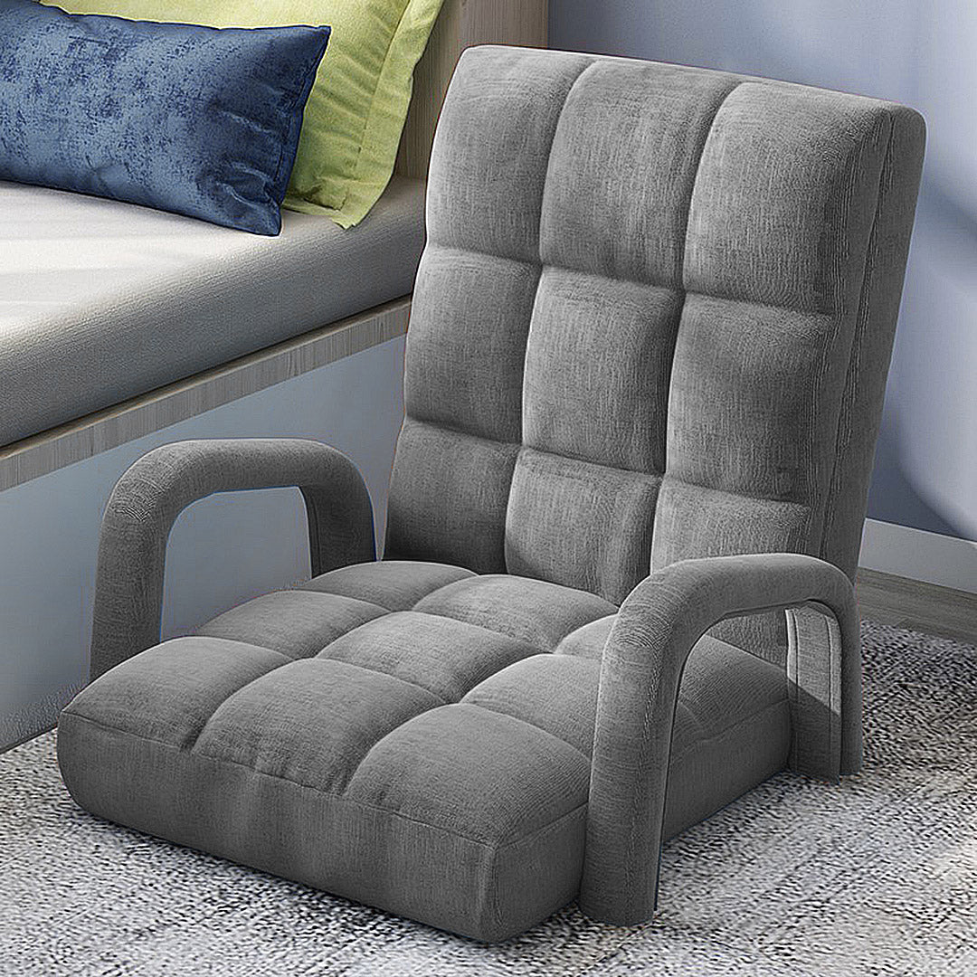 Floor Recliner Lazy Chair with Armrest Grey