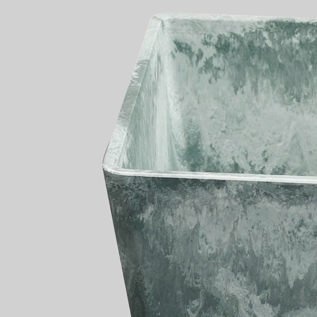 27cm Green Grey Square Planter