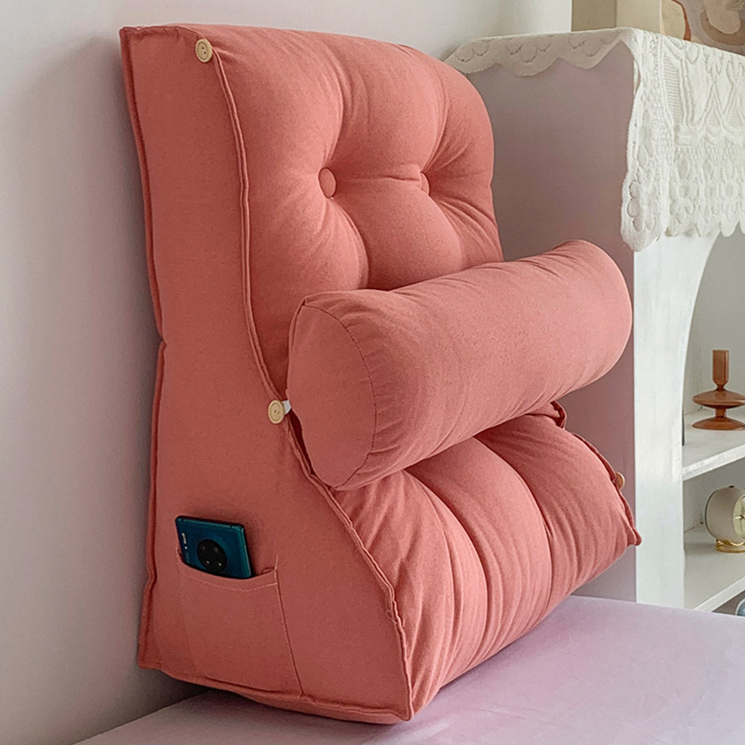 45cm Peach Wedge Lumbar Pillow