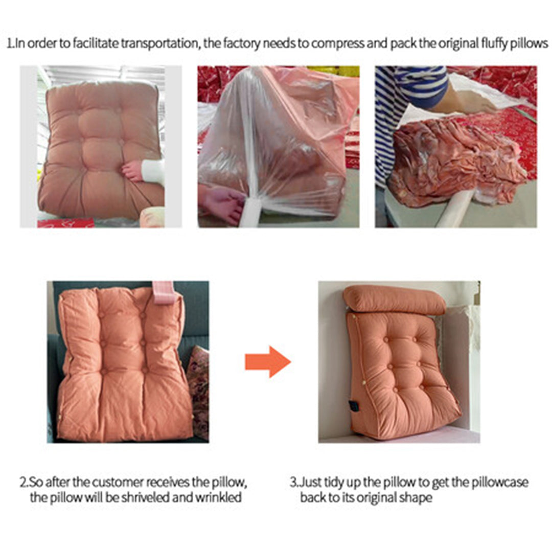 45cm Khaki Wedge Lumbar Pillow