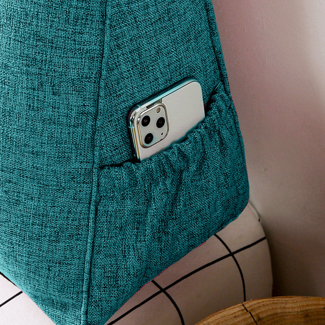 SOGA 120cm Blue Green Wedge Bed Cushion