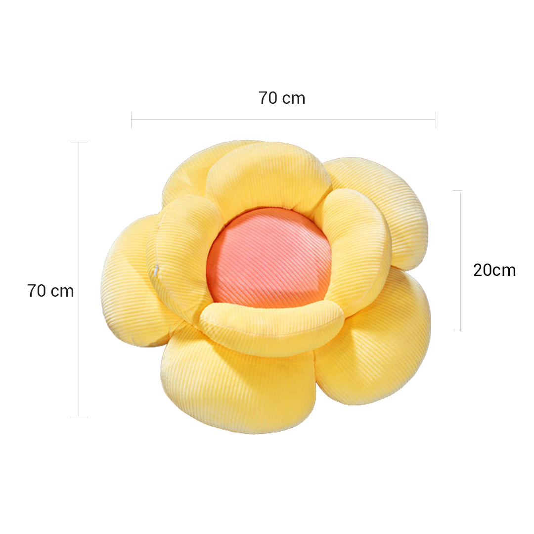 Yellow Double Flower Shape Cushion