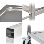 4 Tier Stainless Steel Utility Cart Square Medium