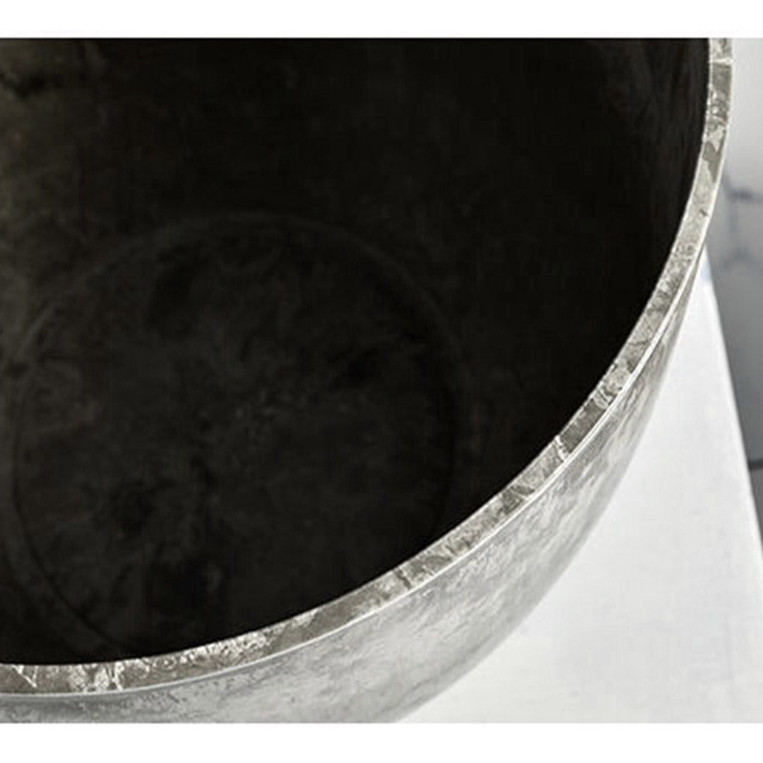 32cm Weathered Grey Round Resin Planter