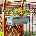 49.5cm Blue Rectangular Vegetable Herb Flower Planter Box Set of 2