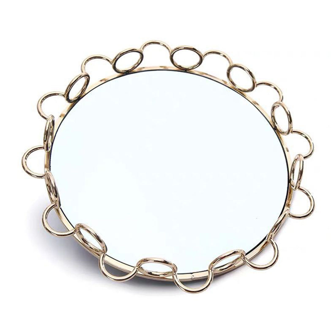 33cm Round Vanity Tray Organiser with Handles