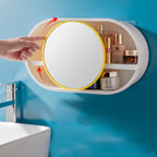 39cm Oval Wall-Mounted Mirror Storage Box