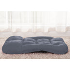 Foldable Floor Recliner Lazy Chair with Armrest Grey