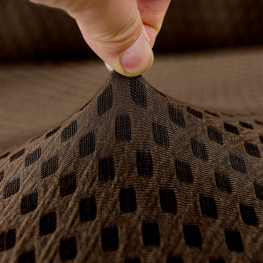 Coffee Colored 1- Seater Sofa Cover with Ruffled Skirt