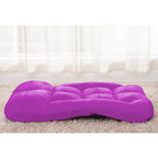 Foldable Floor Recliner Lazy Chair with Armrest Purple