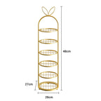 6 Tier Bunny Ears Shape Gold Plated Metal Shoe Rack Organiser