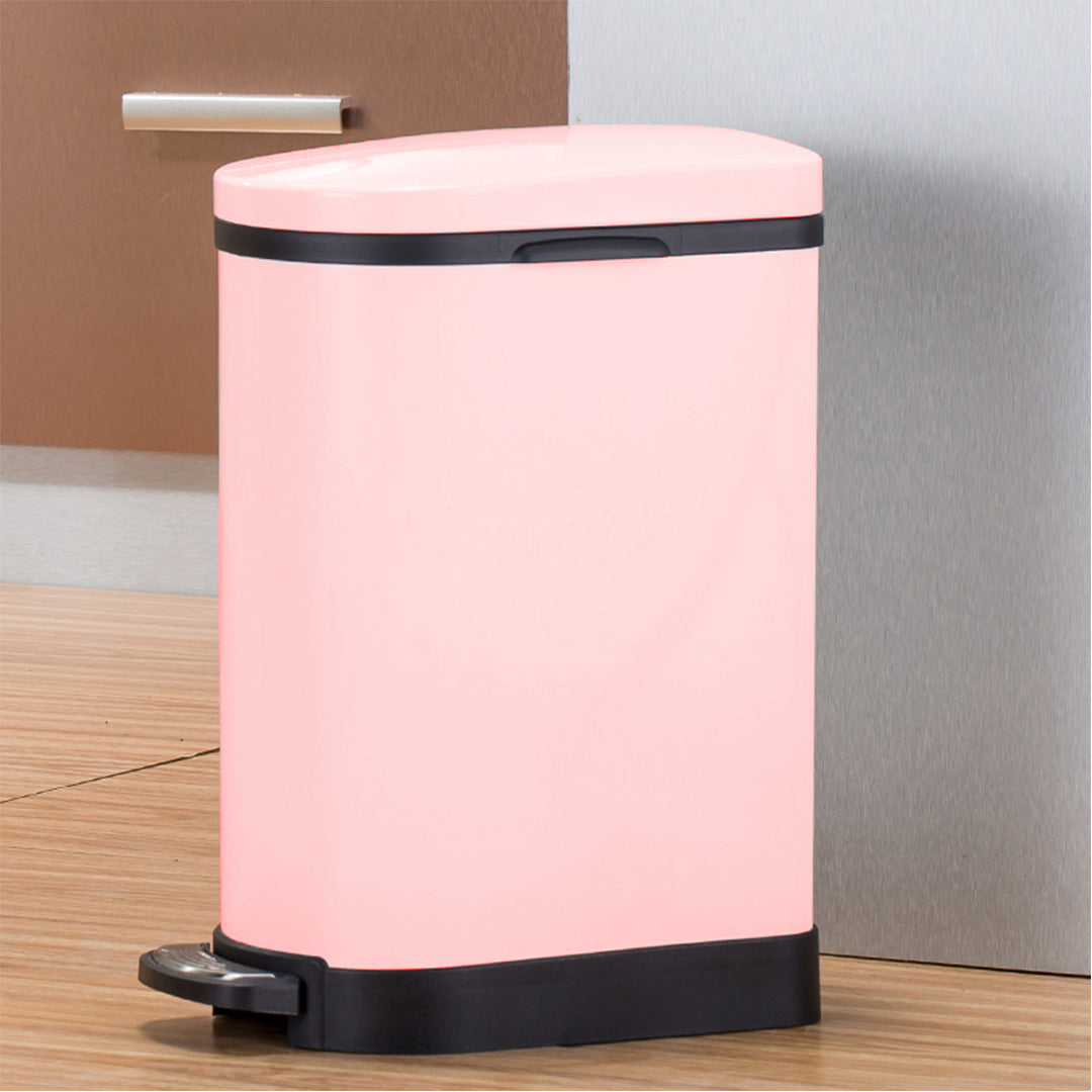Foot Pedal Stainless Steel Trash Bin 10L Pink