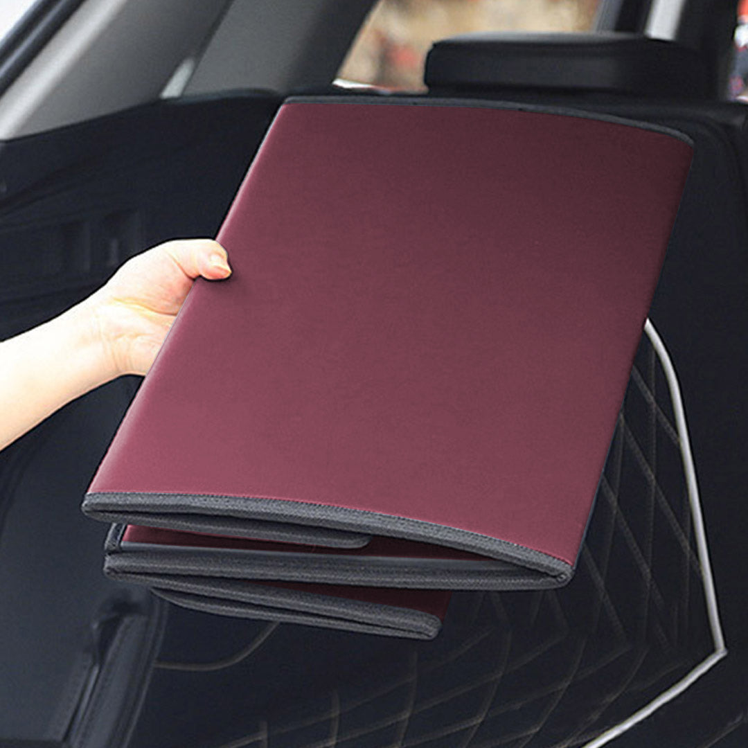 Leather Car Boot Foldable Trunk Cargo Organizer Box Red Large