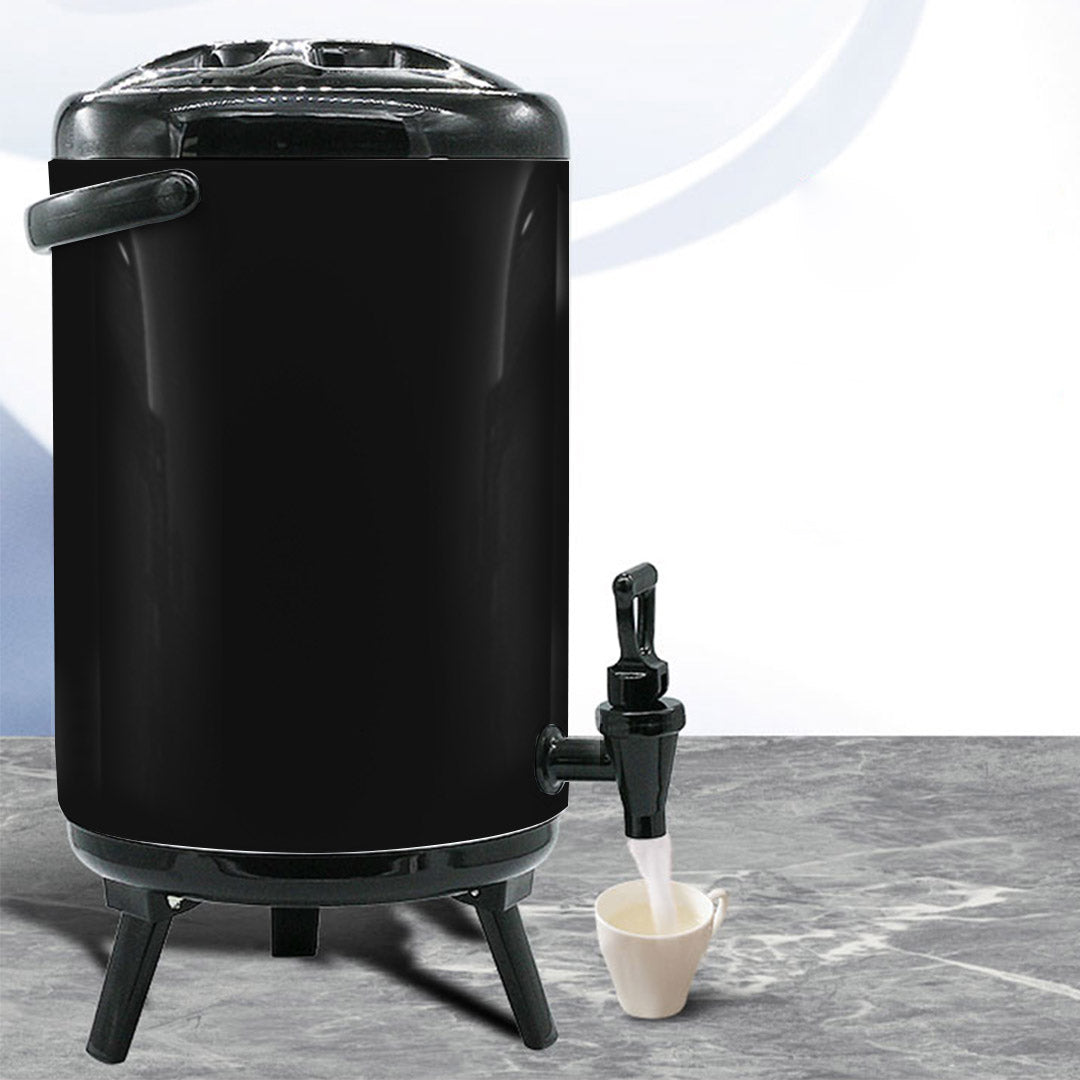 10L Stainless Steel Milk Tea Barrel with Faucet Black