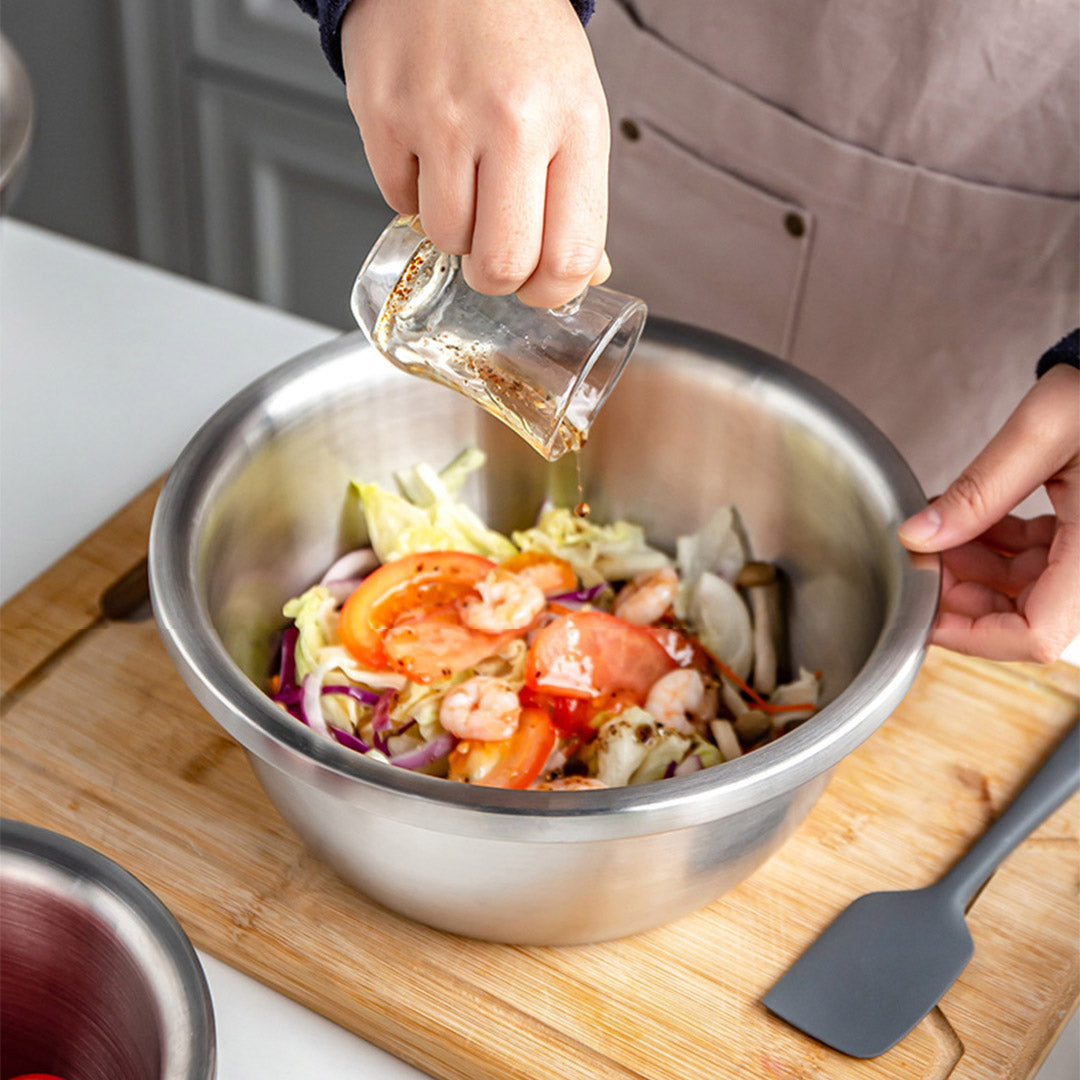 SOGA 5Pcs Matte Stainless Steel Mixing Bowl