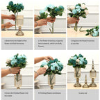 2x Clear Bronze Glass Vase with Lid and Pink Flower Set
