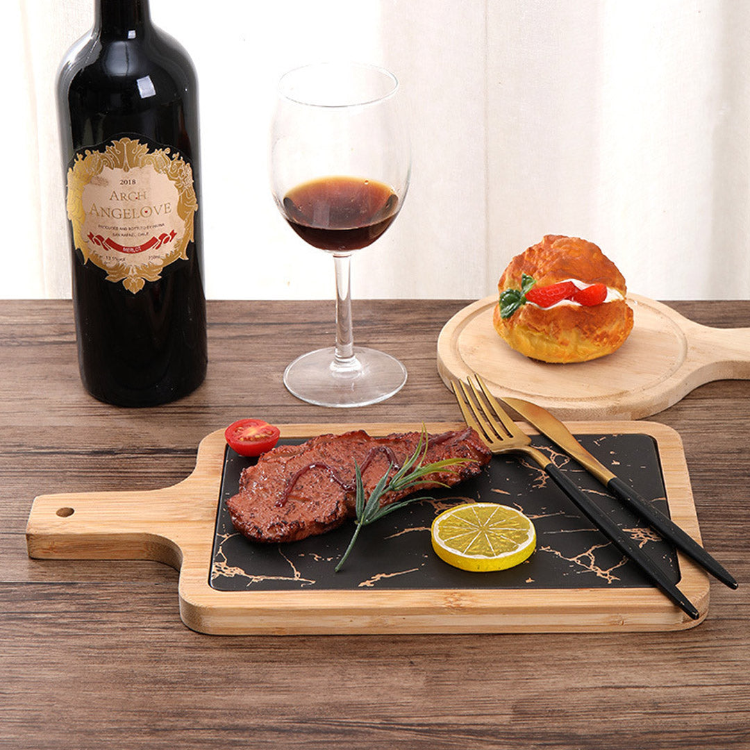 33.5cm Black Square Wooden Serving Tray