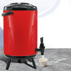 12L Stainless Steel Milk Tea Barrel with Faucet Red