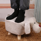 Pink Kids Ottoman Stool Deer Character Bench Seat