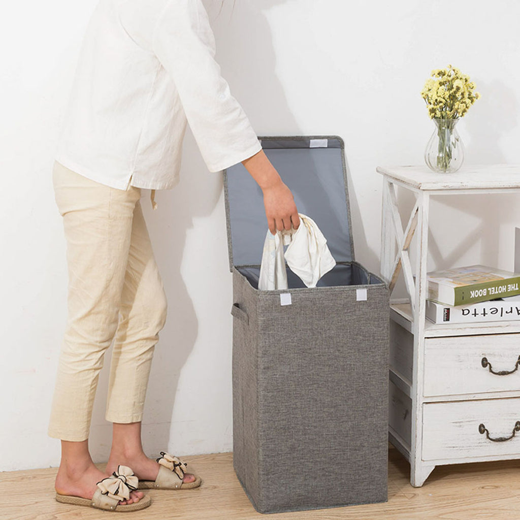 Grey Medium Laundry Hamper Storage Box