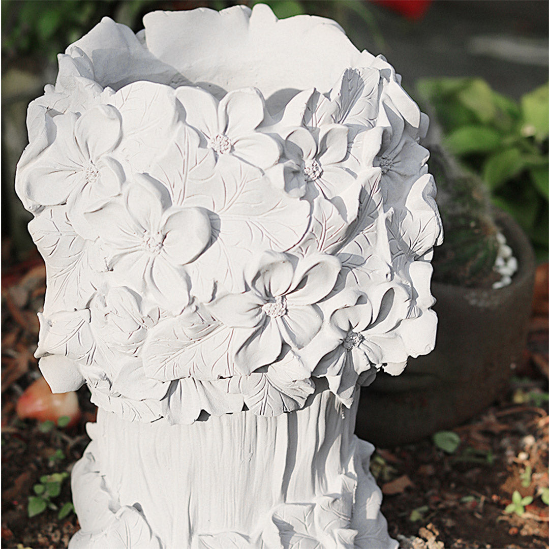 Resin Flower Pot Decor White