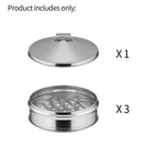 3 Tier Stainless Steel Steamers With Lid 25cm