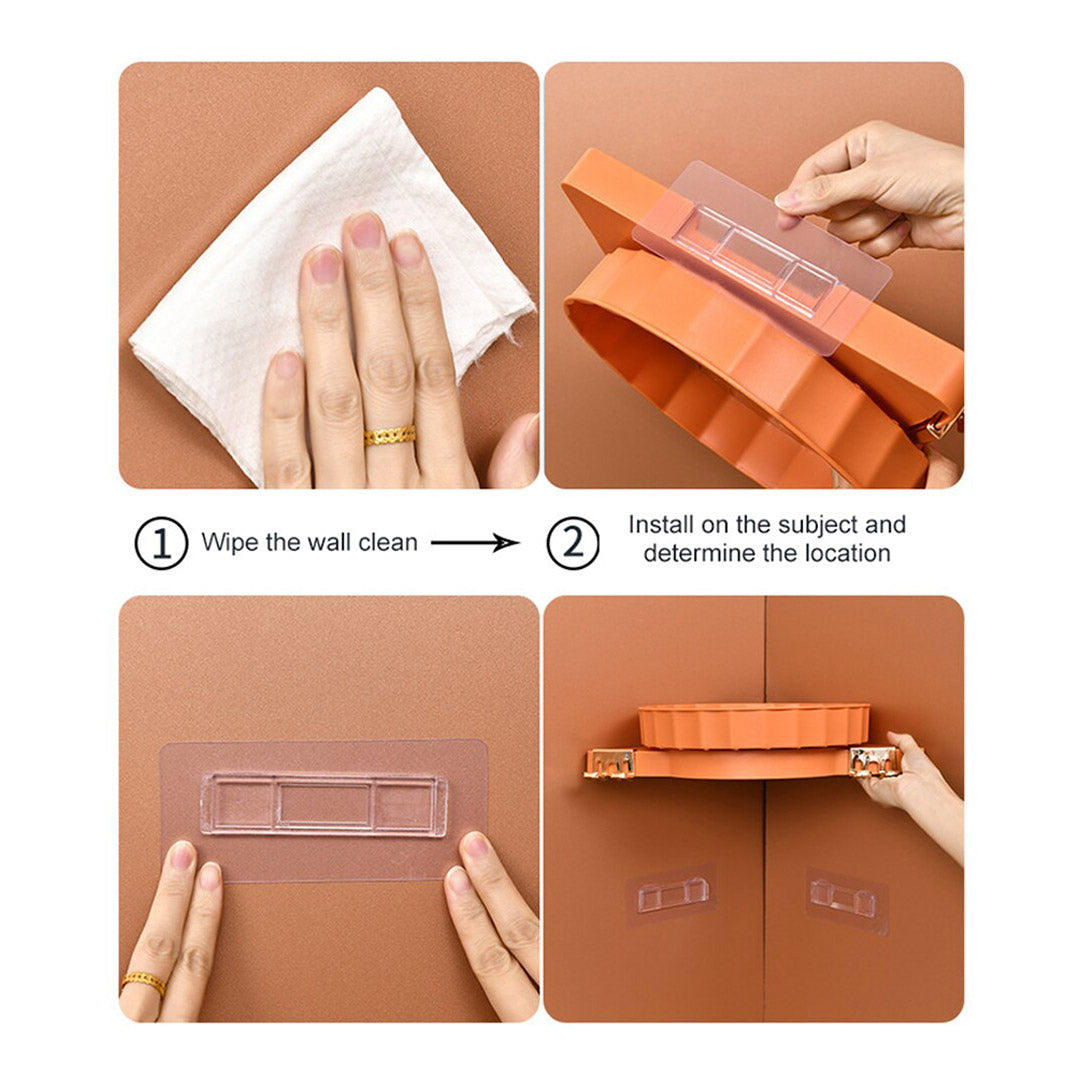 Orange 360 Degree Wall-Mounted Rotating Bathroom Organiser