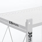 5 Tier Foldable Kitchen Shelves with Wheels  White
