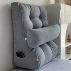 45cm Silver Wedge Lumbar Pillow