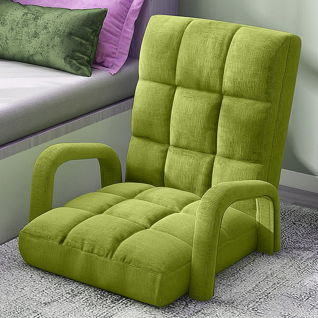 Floor Recliner Lazy Chair with Armrest Yellow Green