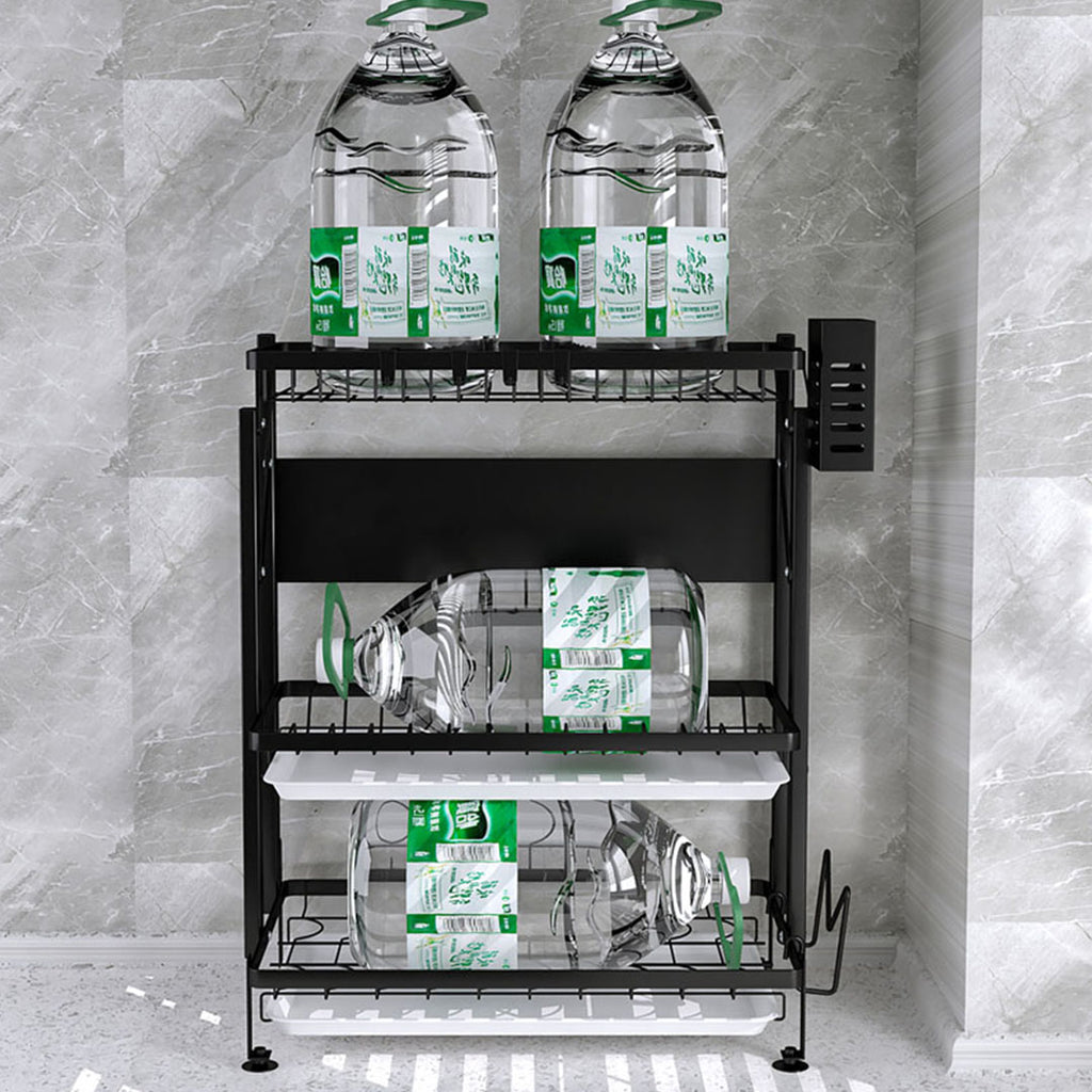 3 Tier Black Dish Drainer Kitchen Organiser