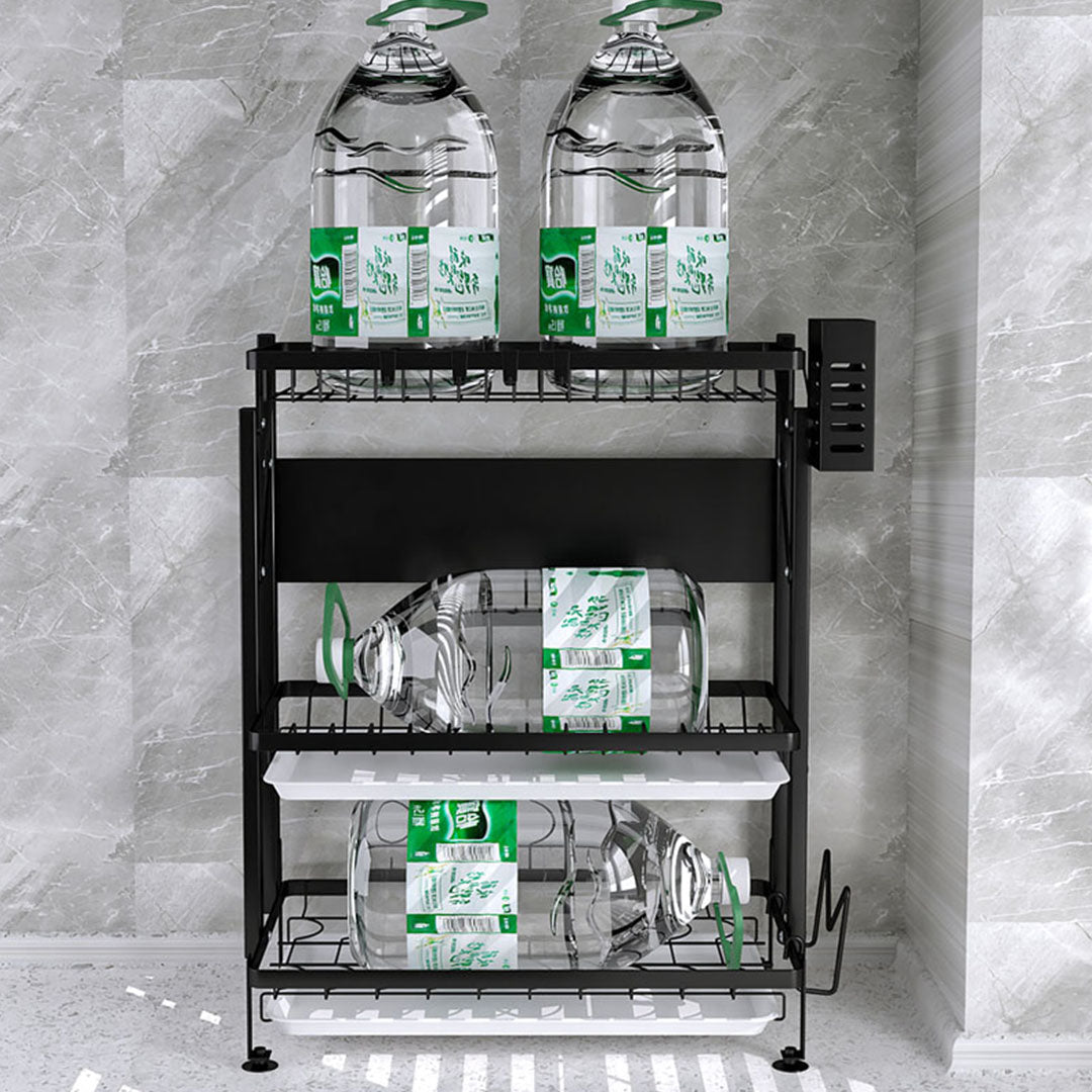 3 Tier Black Dish Drainer Kitchen Organiser
