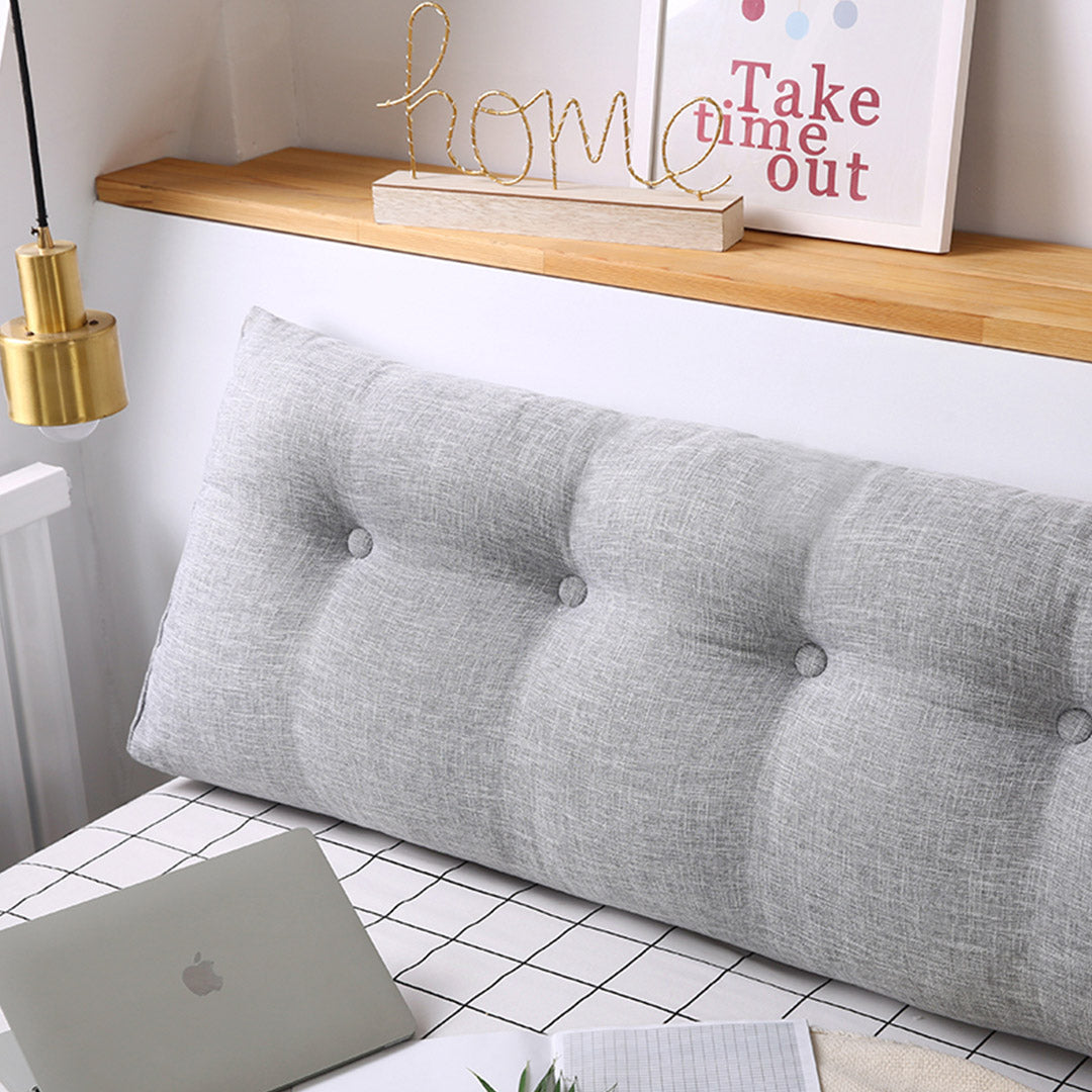 SOGA 150cm Silver Wedge Bed Cushion