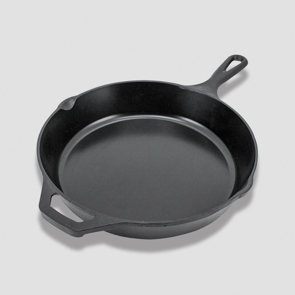 SOGA 30cm Round Cast Iron Frying Pan with Helper Handle