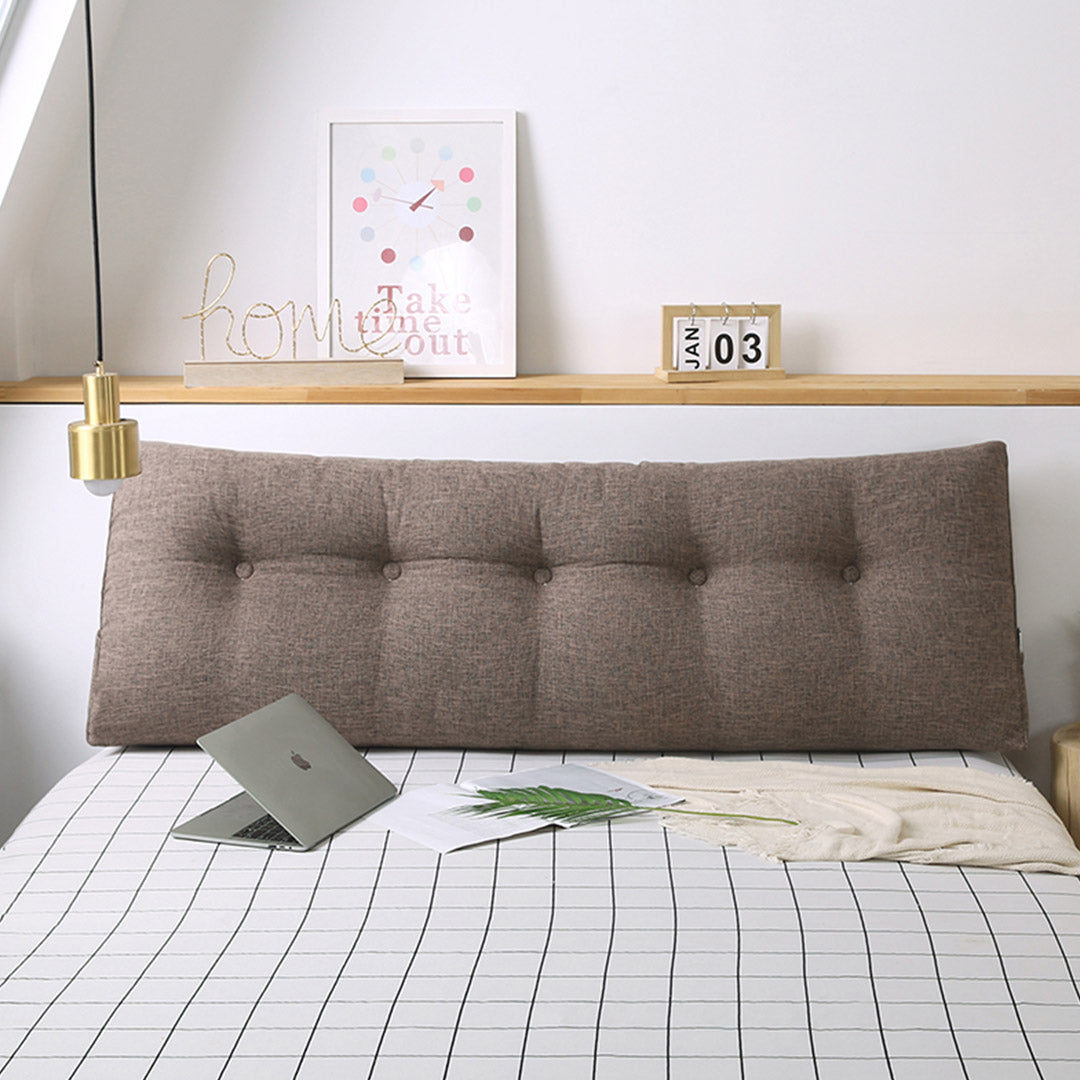SOGA 180cm Coffee Wedge Bed Cushion