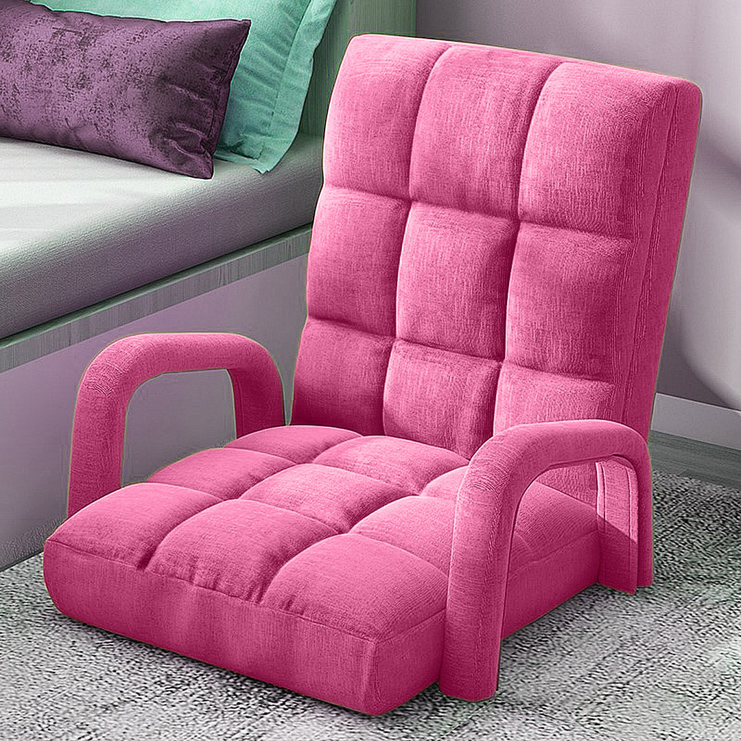 Floor Recliner Lazy Chair with Armrest Pink
