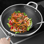 32cm Stainless Steel Frying Pan with Glass Lid