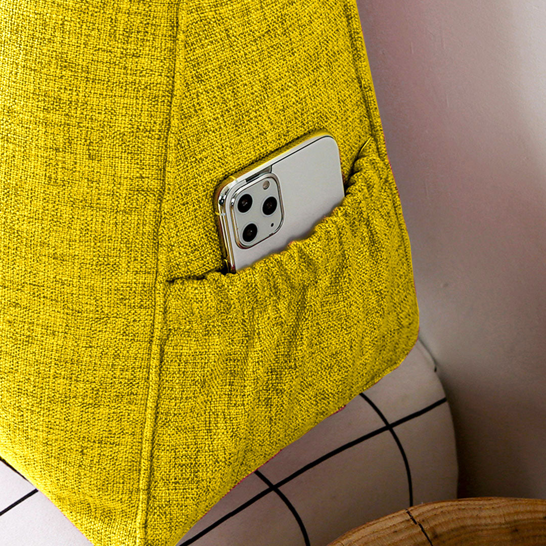 150cm Yellow Wedge Bed Cushion