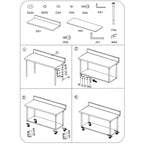 120cm Commercial Kitchen Stainless Steel Work Bench with Backsplash and Caster Wheels