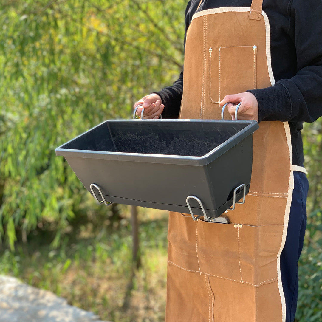 49.5cm Black Rectangular Vegetable Herb Flower Planter Box Set of 2